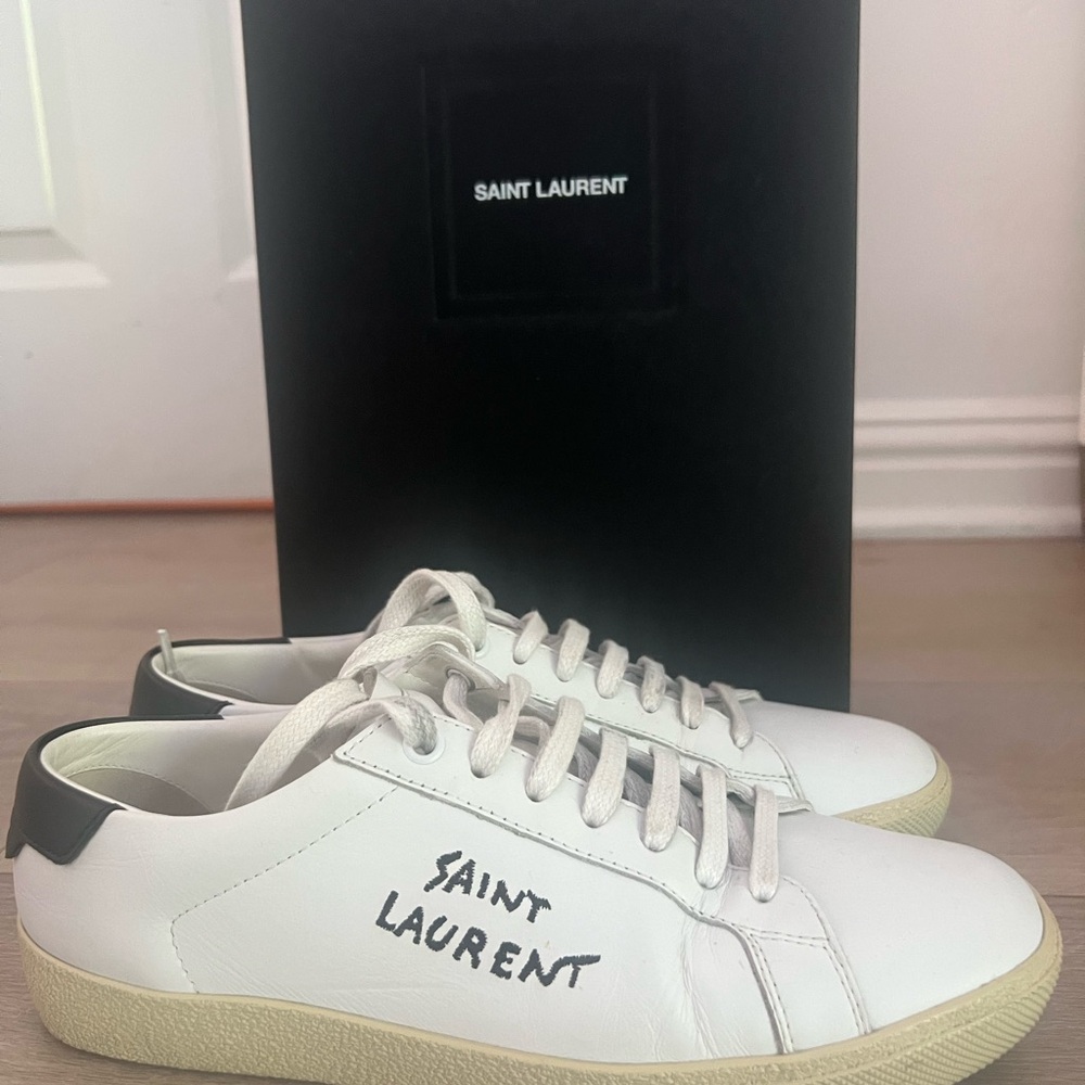 Saint Laurent White Court Classic Women’s Sneakers